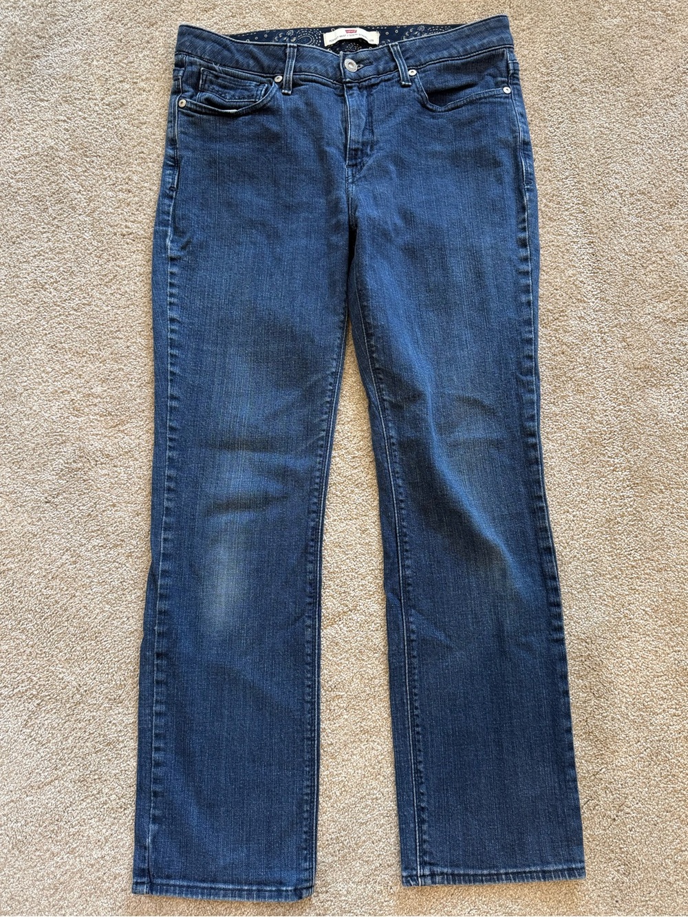 Levi’s 525 Perfect Waist Straight Leg Jeans Womens 10 S Dark Wash Stretch Denim